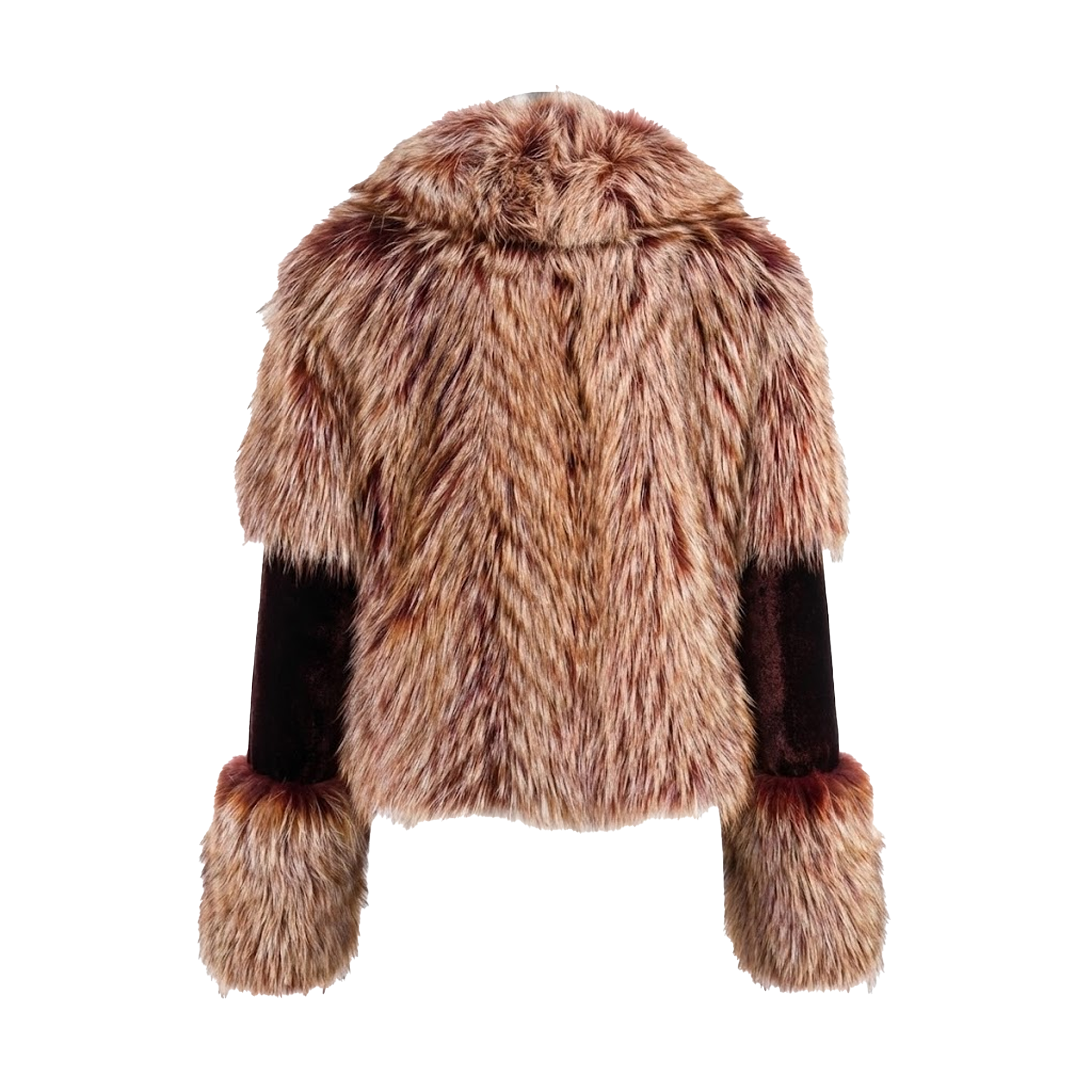 Kashani Women's Burgundy Fox Fur & Merino Wool Cropped Jacket