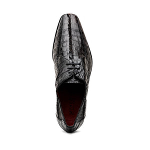 Marco Di Milano Cancun Black Caiman Crocodile Tail Dress Shoes - Dudes Boutique