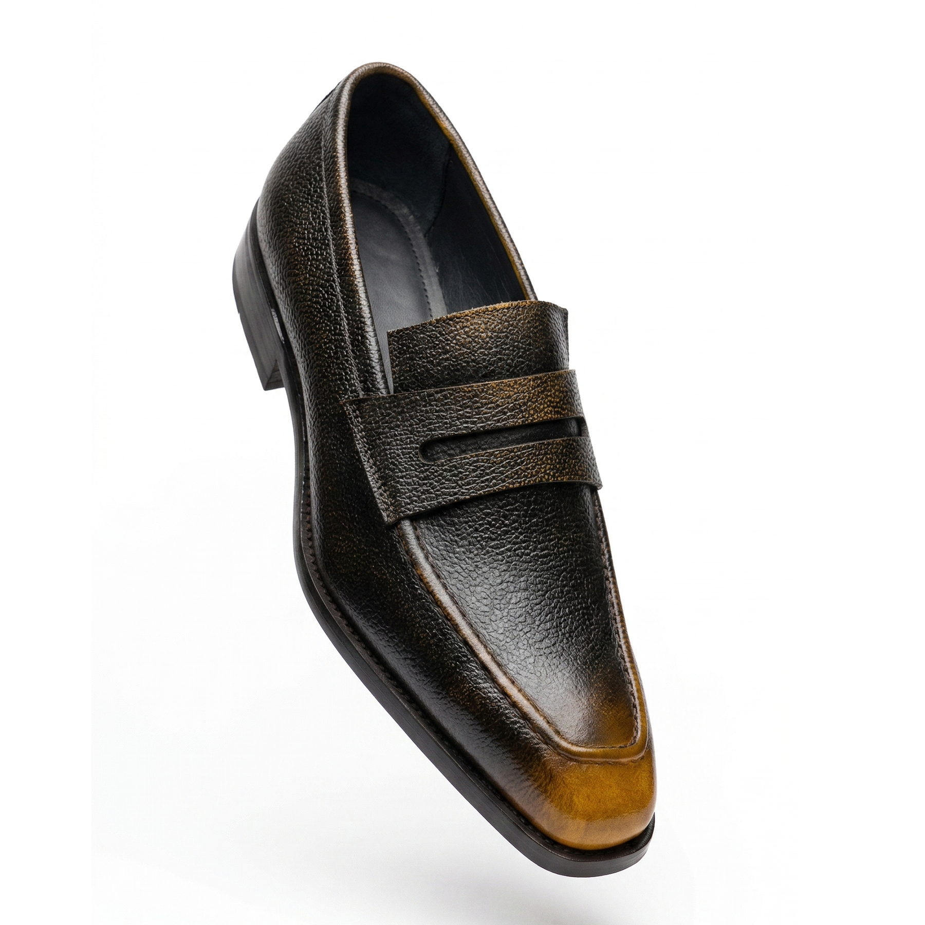 Carrucci Brown Apron Toe Penny Loafer