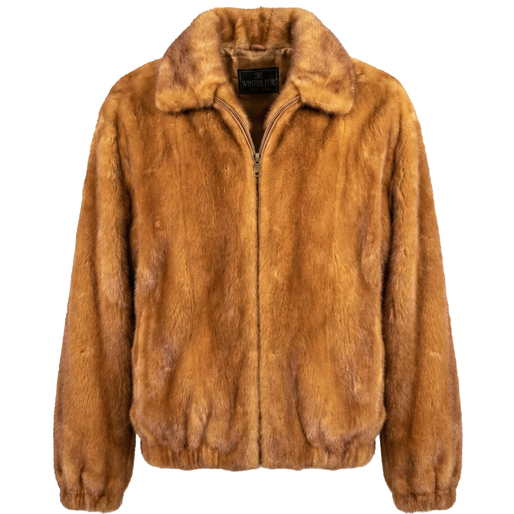 Kashani Whiskey Full Skin Mink Bomber Jacket