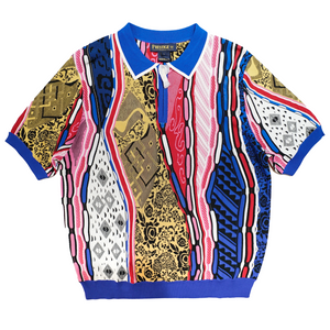 Prestige Men's Royal Blue Knit Zipper Polo Shirt - Dudes Boutique