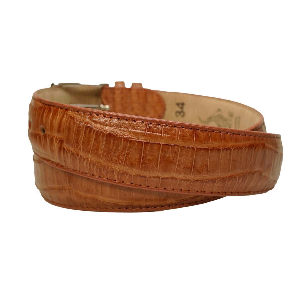 Los Altos cognac caiman crocodile belt
