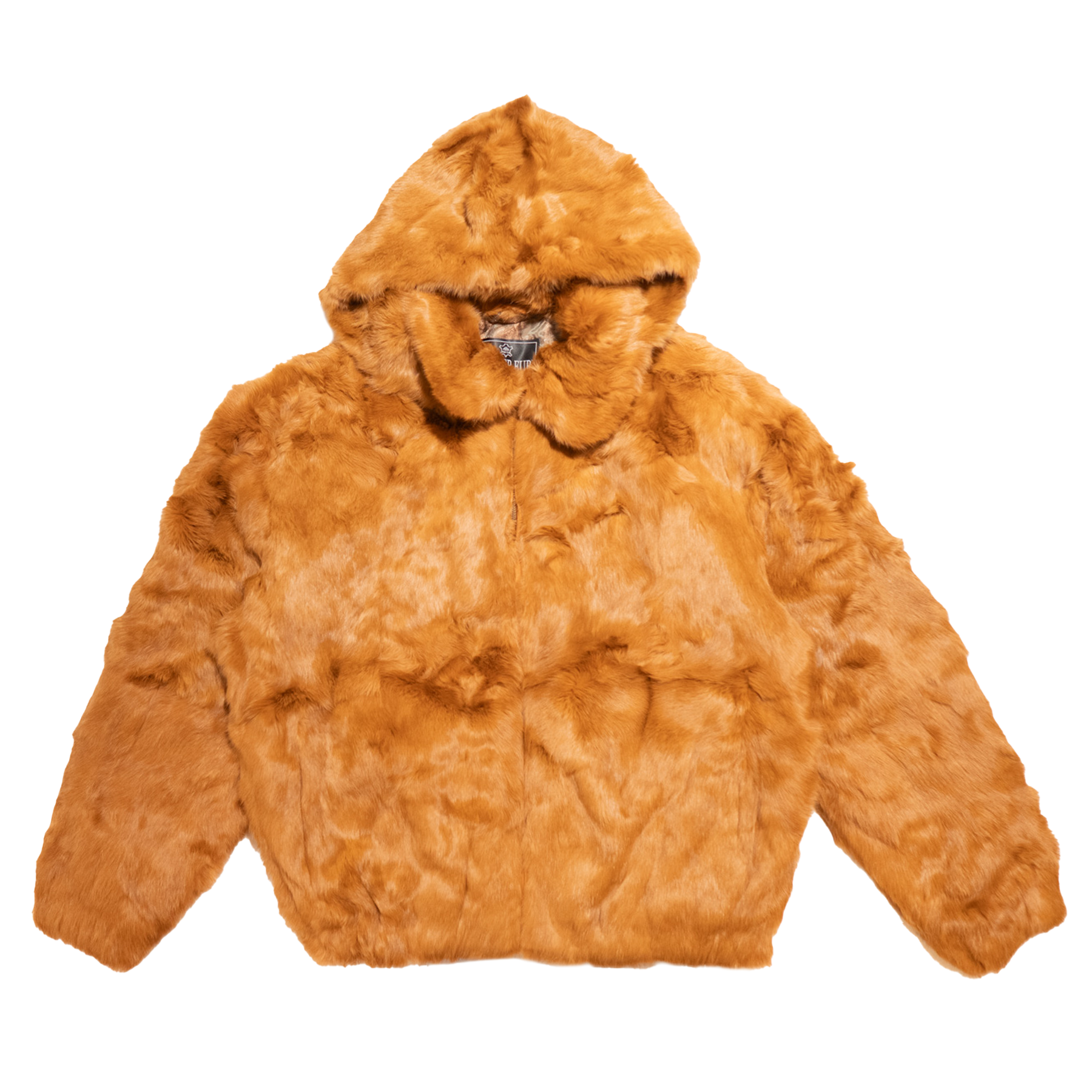 Kashani Men’s Whisky Rabbit Fur Hooded Bomber Jacket - Dudes Boutique