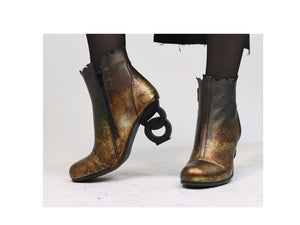 Papucei Women's Copper Leather Ankle Boots - Dudes Boutique