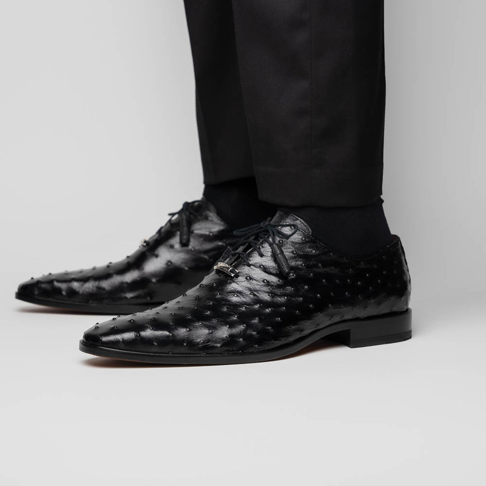 Marco Di Milano Criss Black Ostrich Quill Dress Shoes - Dudes Boutique