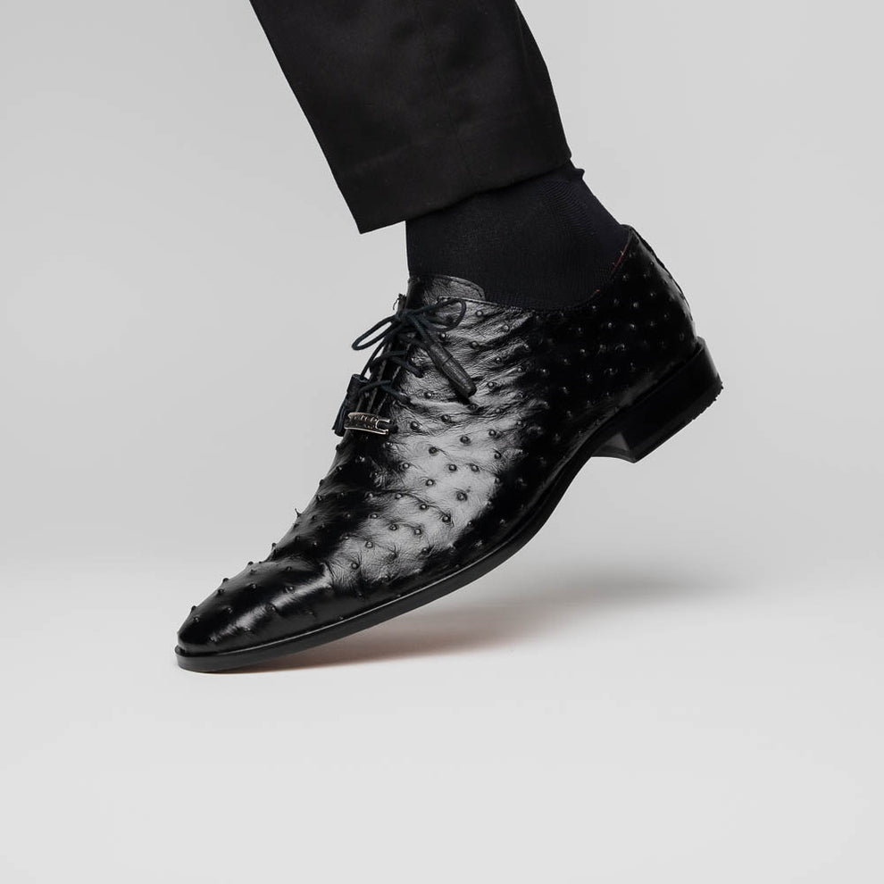 Marco Di Milano Criss Black Ostrich Quill Dress Shoes - Dudes Boutique