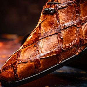 Marco Di Milano Olivieri Cognac Pirarucu Oxford Dress Shoes - Dudes Boutique