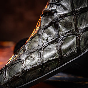 Marco Di Milano Olivieri Grey Pirarucu Oxford Dress Shoes - Dudes Boutique