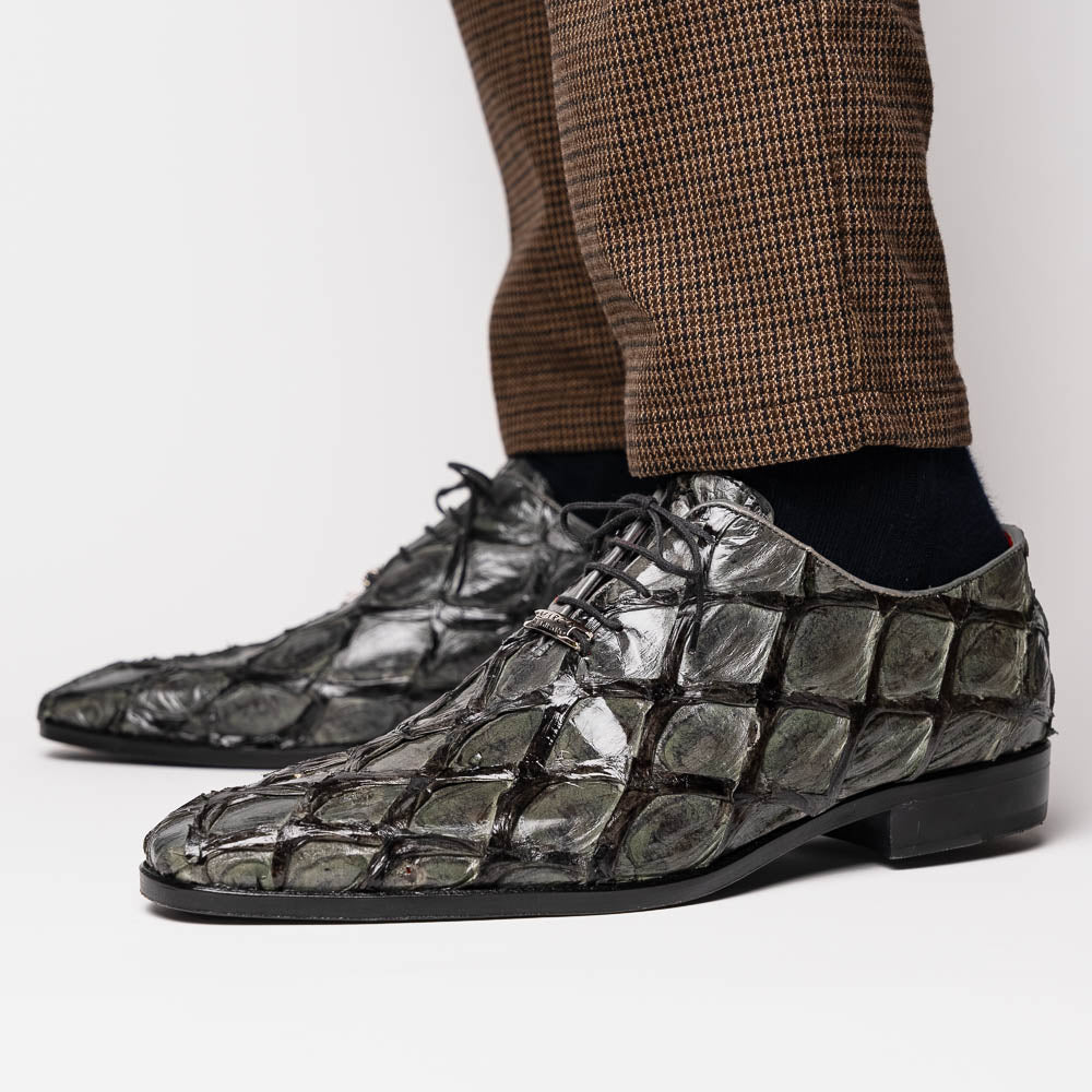 Marco Di Milano Criss Grey Pirarucu Oxford Dress Shoes - Dudes Boutique