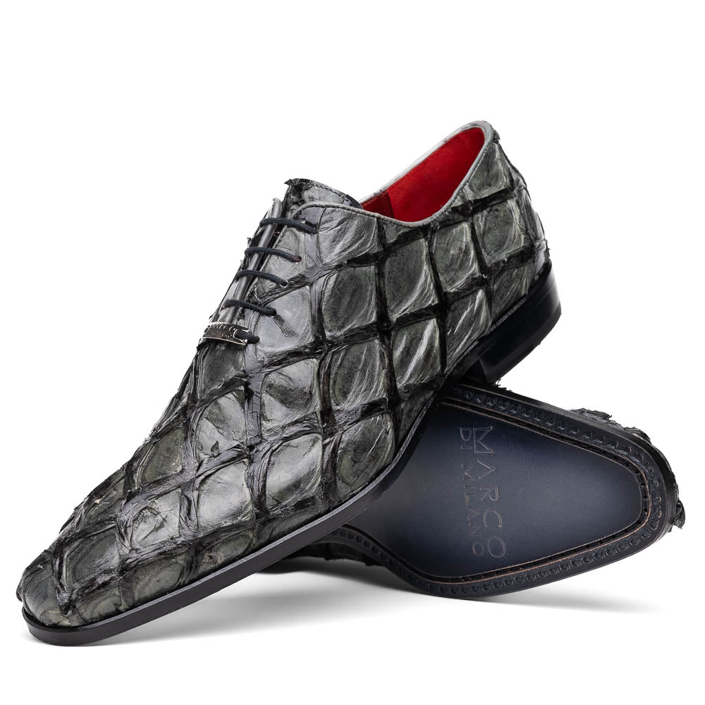 Marco Di Milano Criss Grey Pirarucu Oxford Dress Shoes - Dudes Boutique