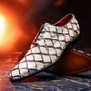 Marco Di Milano Olivieri Newspaper Pirarucu Oxford Dress Shoes - Dudes Boutique