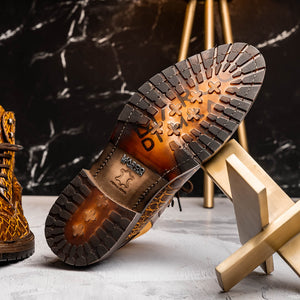 Marco Di Milano Potenza Mustard/Brown Alligator Boot - Dudes Boutique