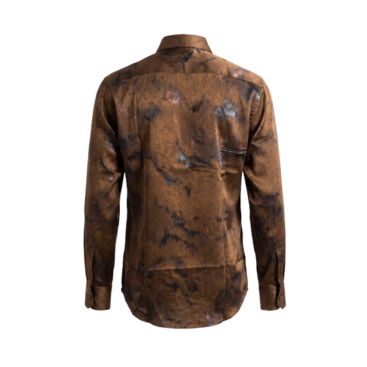 DeNiko Brown Crystal Dress Shirt