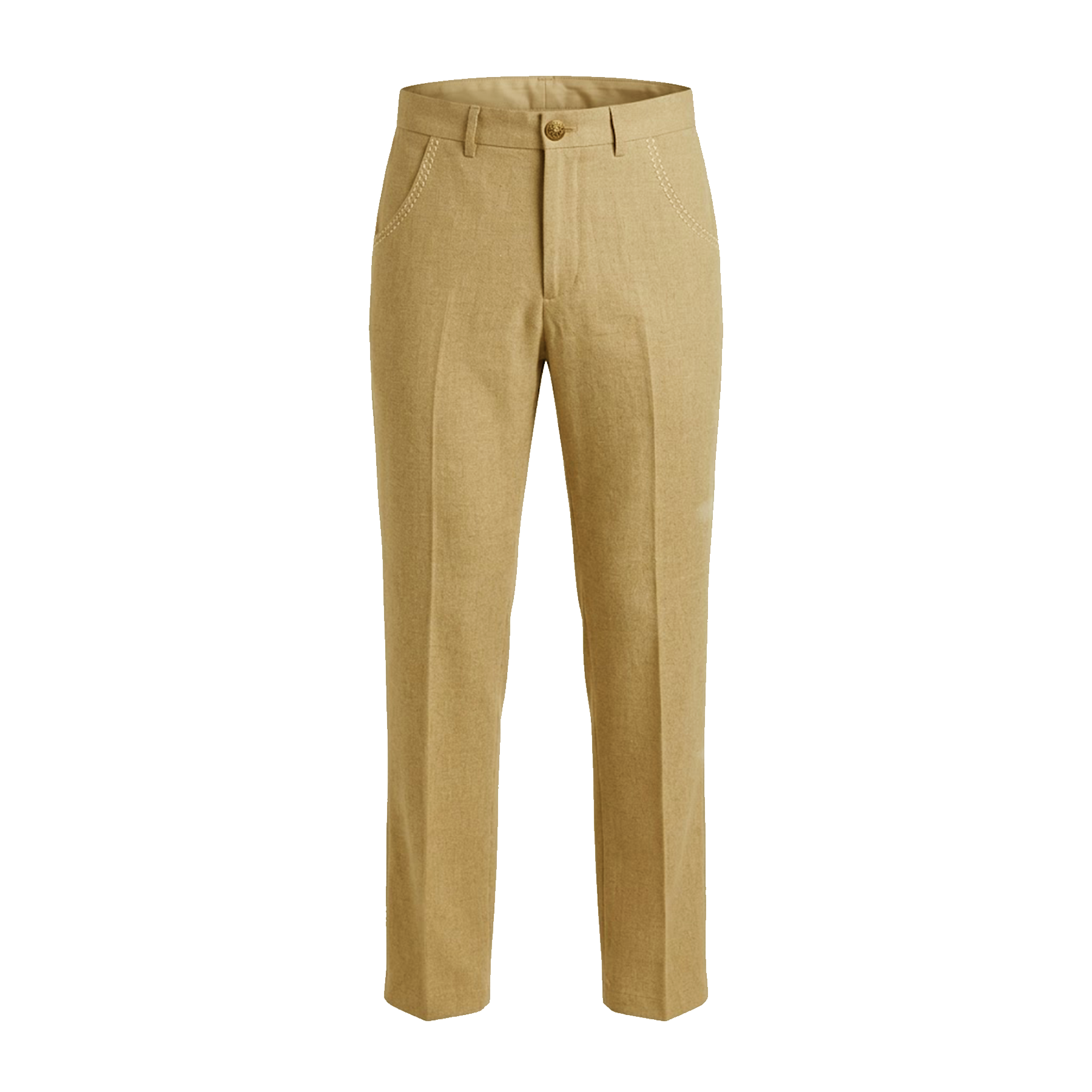 Prestige Khaki Drawstring Linen Pants