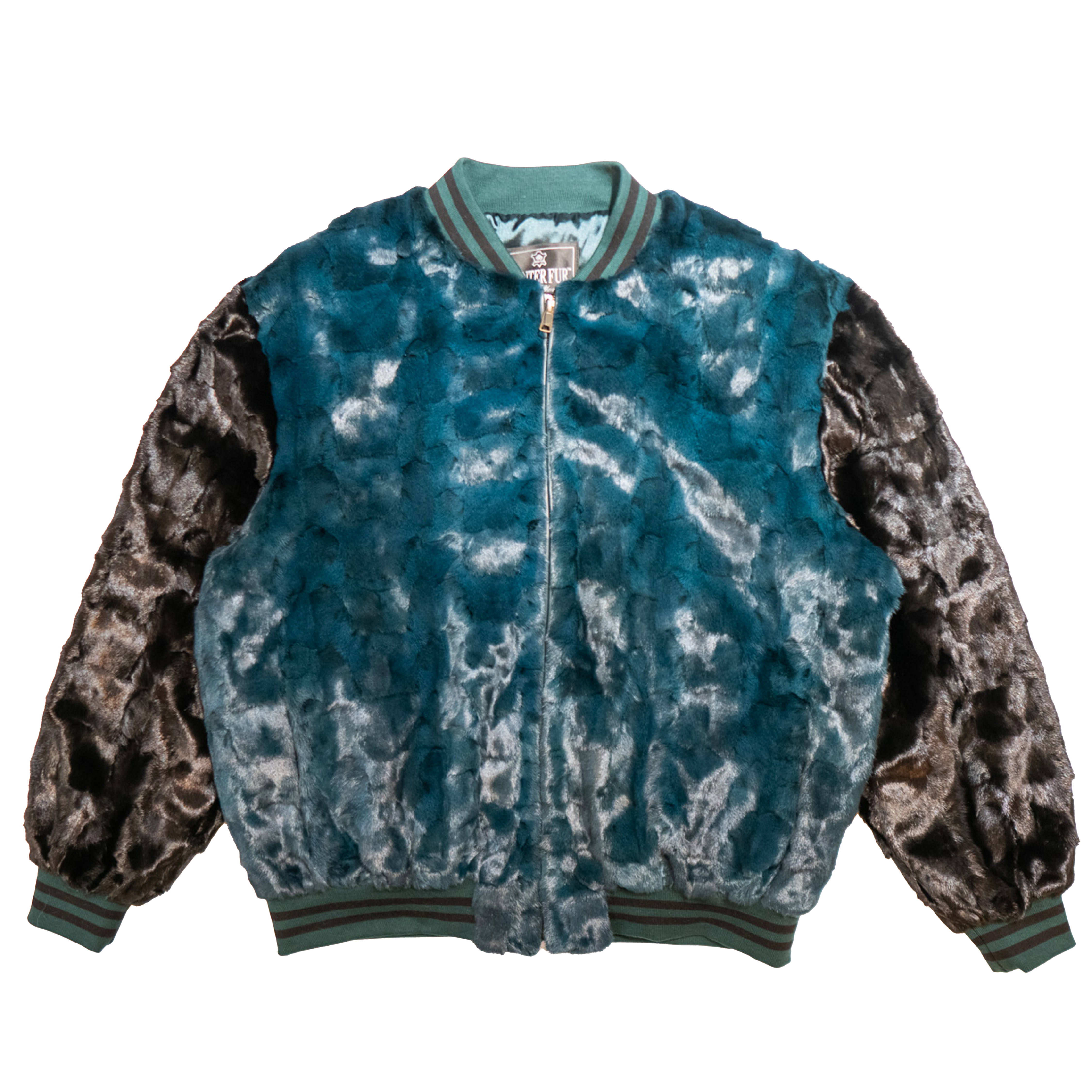 Kashani Eagles Diamond Cut Mink Bomber Jacket - Dudes Boutique