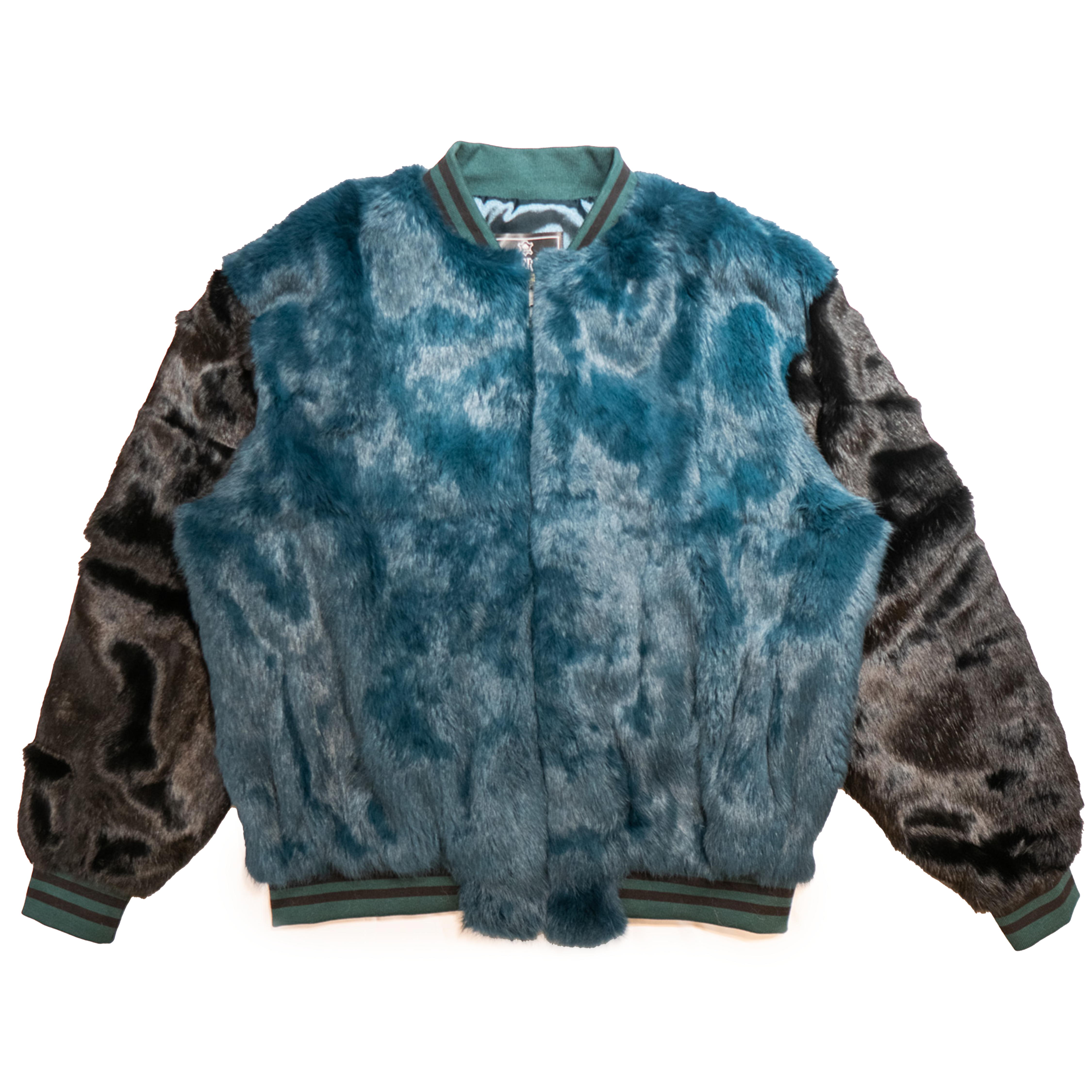 Kashani Men's Eagles Rabbit Fur Bomber Jacket - Dudes Boutique