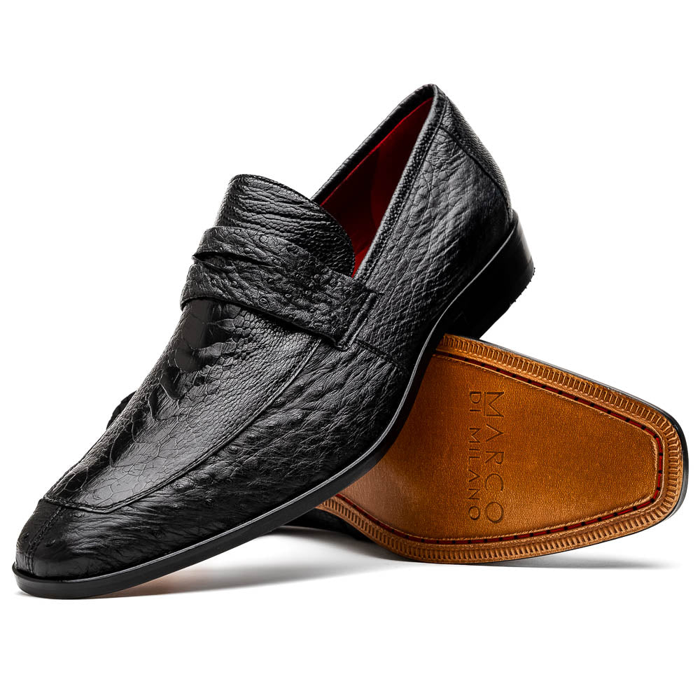 Marco Di Milano Fangio Black Ostrich Leg Dress Shoes - Dudes Boutique