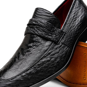 Marco Di Milano Fangio Black Ostrich Leg Dress Shoes - Dudes Boutique