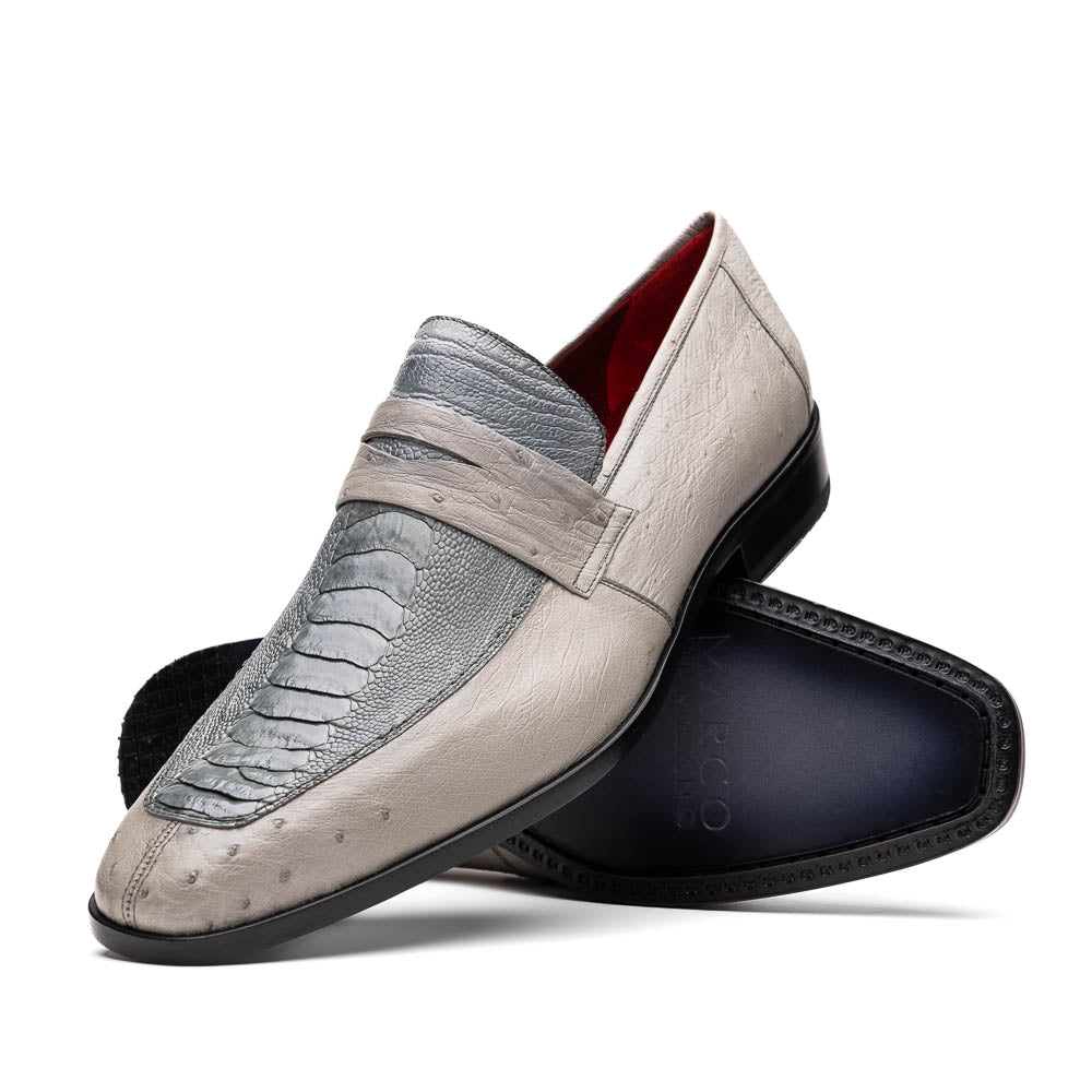 Marco Di Milano Fangio Grey Ostrich Leg Dress Shoes - Dudes Boutique