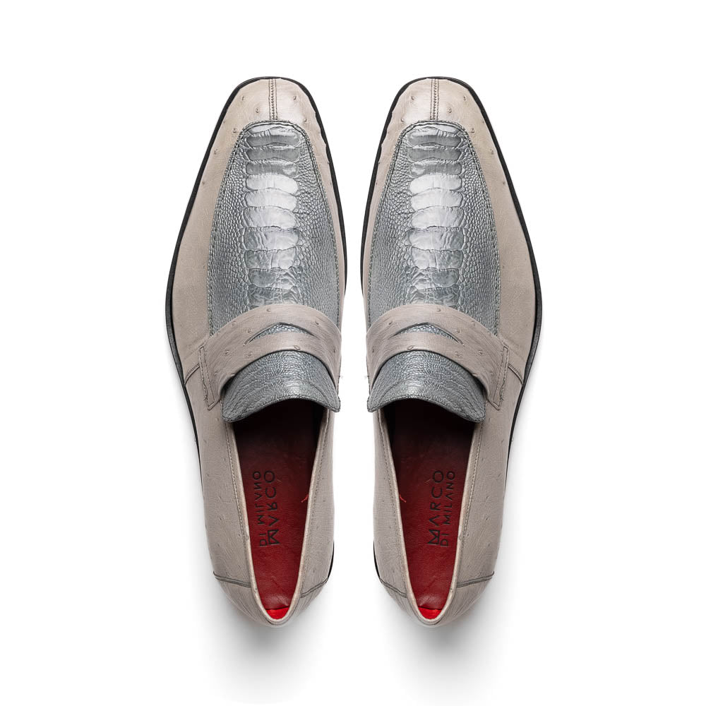 Marco Di Milano Fangio Grey Ostrich Leg Dress Shoes - Dudes Boutique