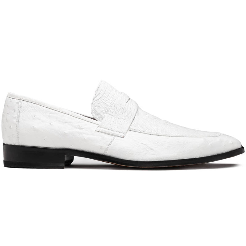 Marco Di Milano Fangio White Ostrich Leg Dress Shoes - Dudes Boutique