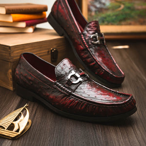 Marco Di Milano Ferrioni Black Cherry Ostrich Bit Loafers - Dudes Boutique