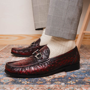 Marco Di Milano Ferrioni Black Cherry Ostrich Bit Loafers - Dudes Boutique