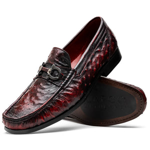 Marco Di Milano Ferrioni Black Cherry Ostrich Bit Loafers - Dudes Boutique