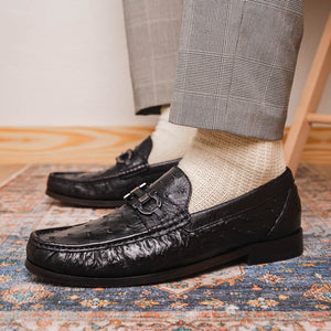 Marco Di Milano Ferrioni Black Ostrich Bit Loafers - Dudes Boutique