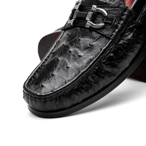 Marco Di Milano Ferrioni Black Ostrich Bit Loafers - Dudes Boutique