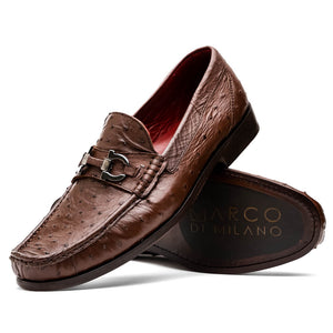 Marco Di Milano Ferrioni Kango Tabac Ostrich Bit Loafers - Dudes Boutique