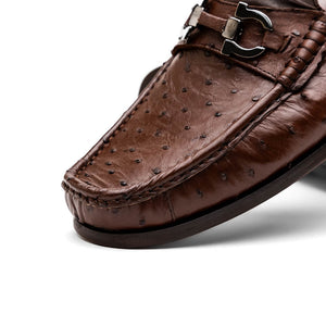 Marco Di Milano Ferrioni Kango Tabac Ostrich Bit Loafers - Dudes Boutique