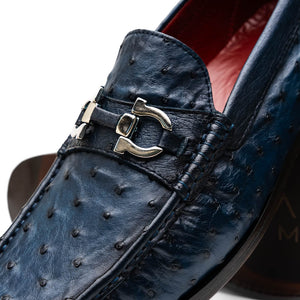 Marco Di Milano Ferrioni Navy Ostrich Bit Loafers - Dudes Boutique