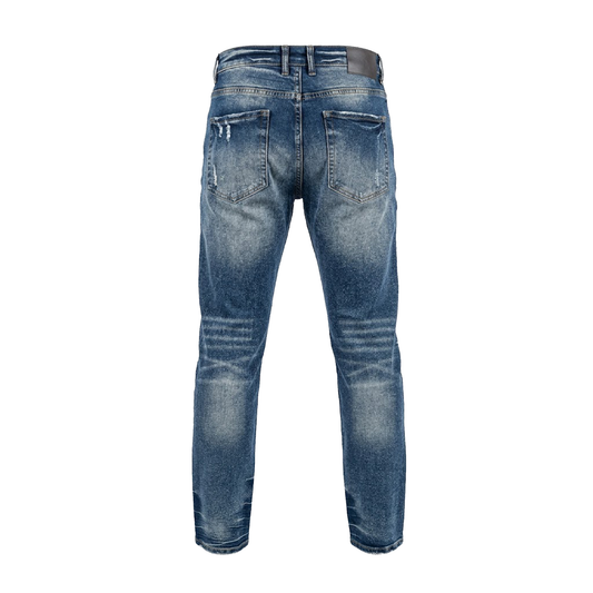 Copper Rivet Dark Blue Ripped Jeans