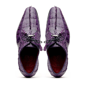 Marco Di Milano Cancun Purple Caiman Crocodile Tail Dress Shoes - Dudes Boutique