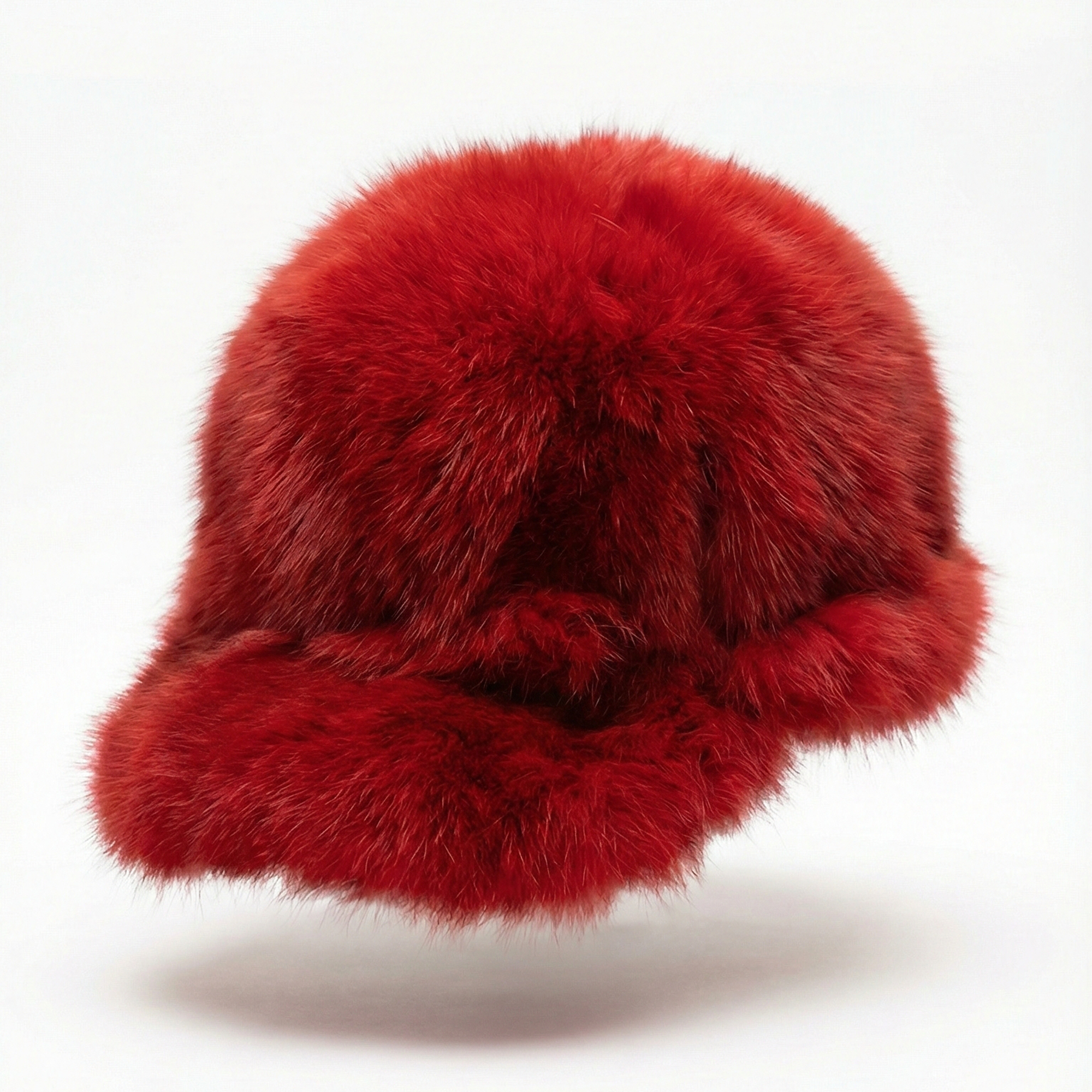 Kashani Red Fox Fur Baseball Hat