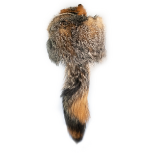 Kashani Natural Grey Fox Fur Hat with Head & Tail - Dudes Boutique