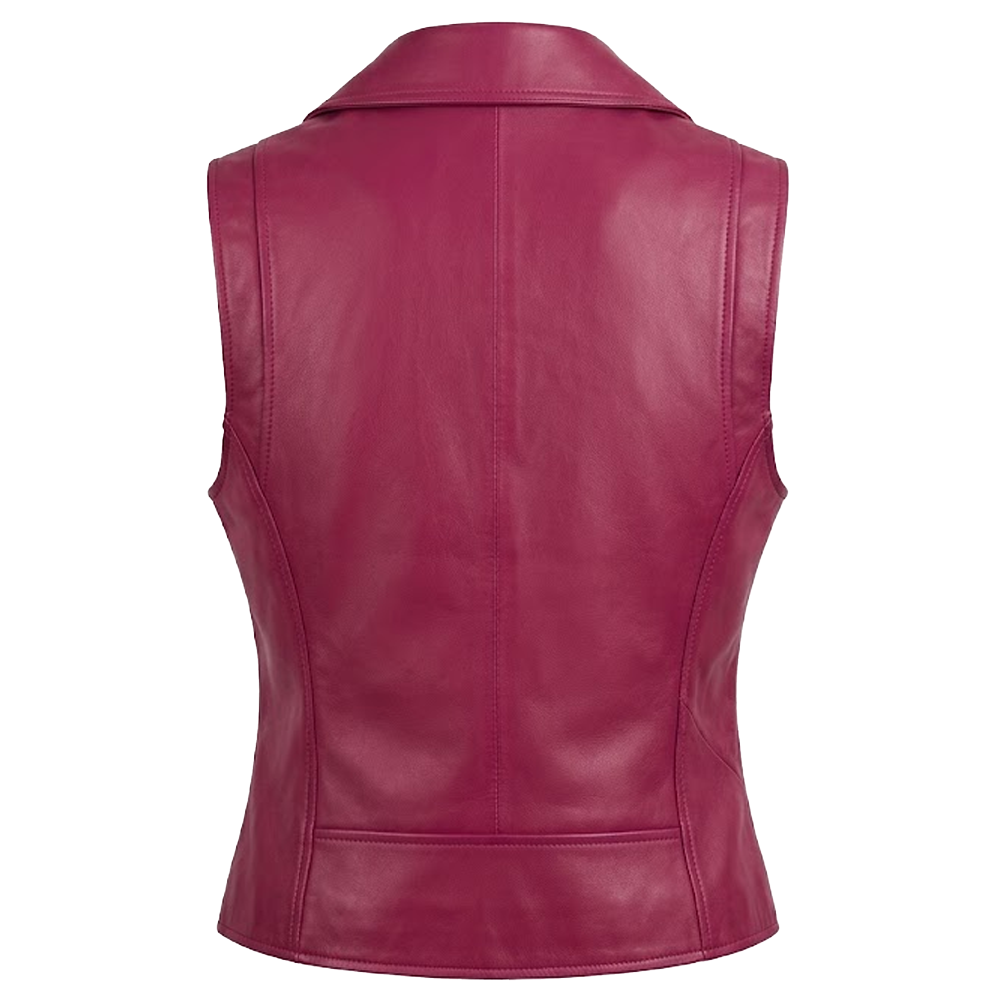 Kashani Women's Fushia Lambskin Leather Vest