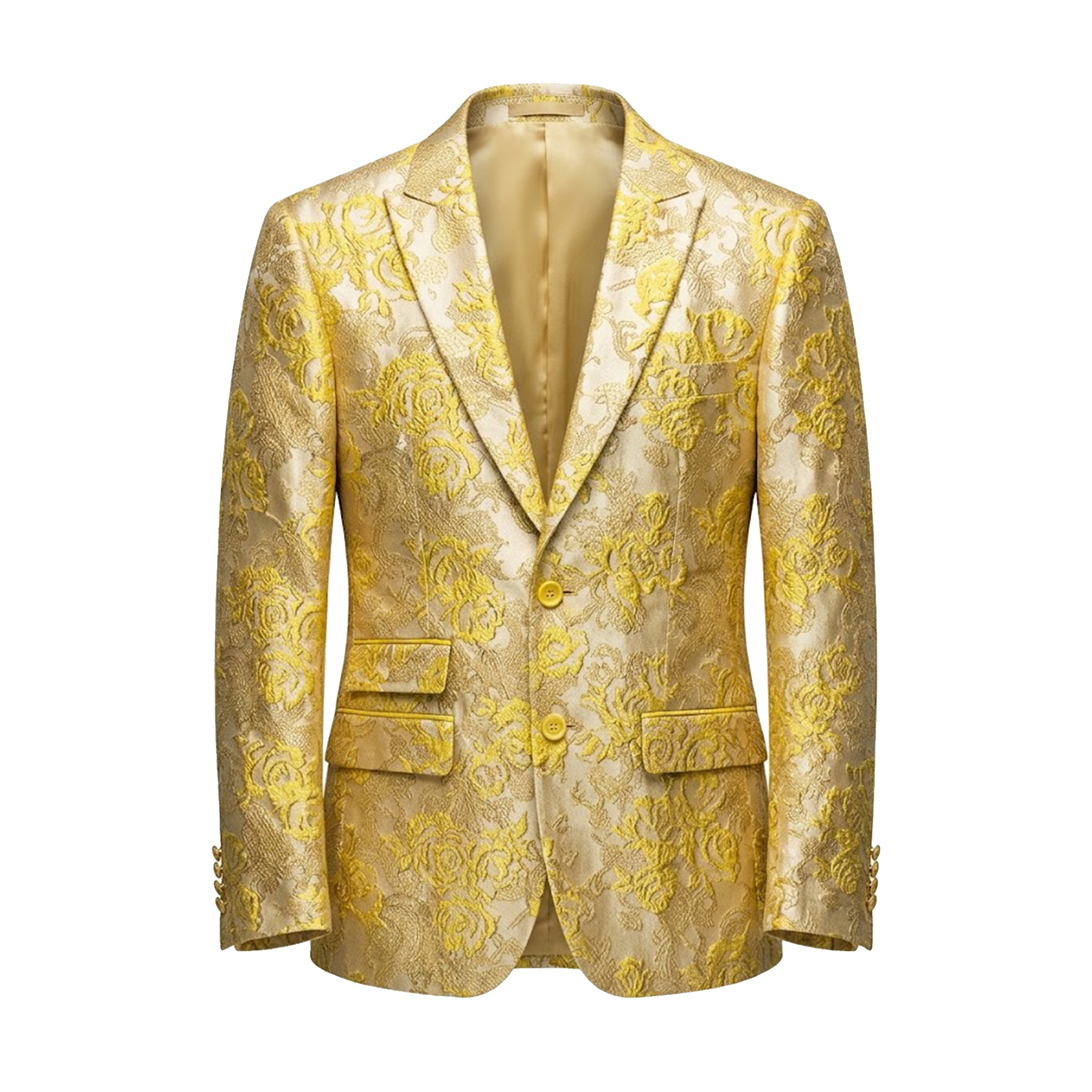 Inserch Gold Floral Jacquard Blazer 38R Inserch Gold Floral Jacquard Blazer 38R