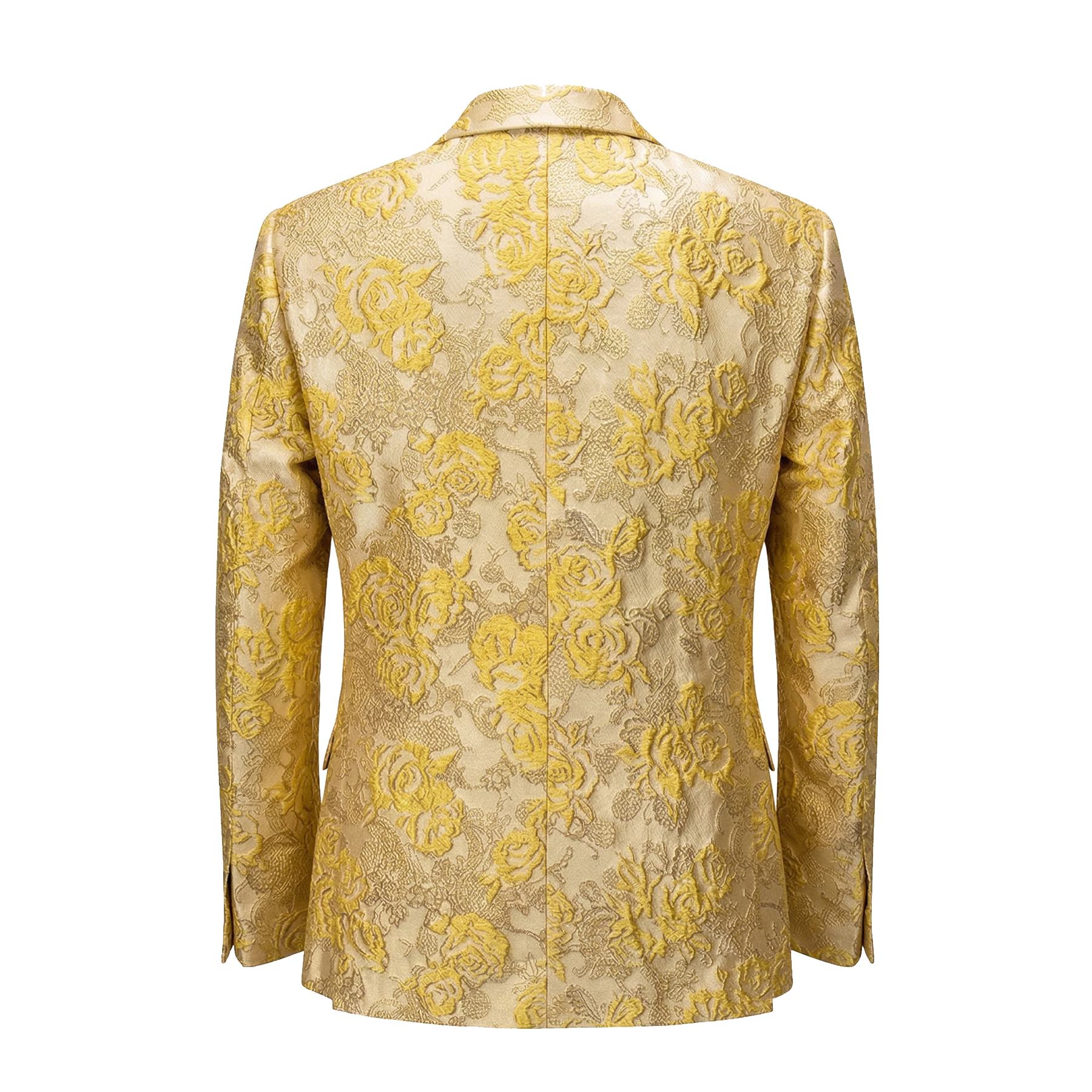 Inserch Gold Floral Jacquard Blazer