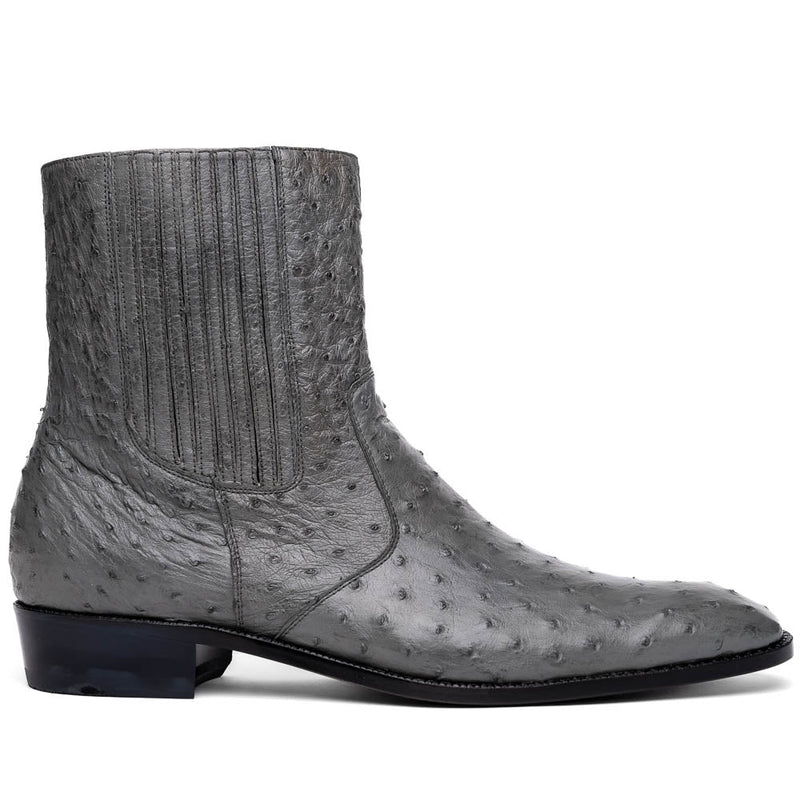 Marco Di Milano Giorgio Serpentine Grey Ostrich Quill Dress Boots - Dudes Boutique