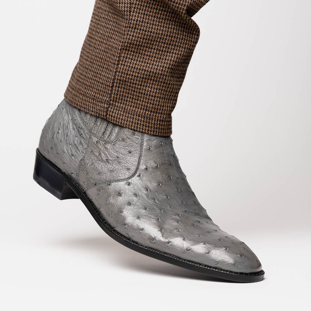 Marco Di Milano Giorgio Serpentine Grey Ostrich Quill Dress Boots - Dudes Boutique