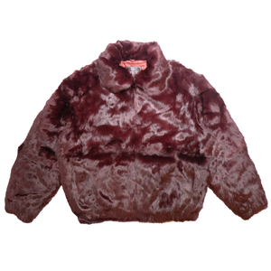 Winter Fur Men's Wine Rabbit Fur Hooded Bomber Jacket - Dudes Boutique