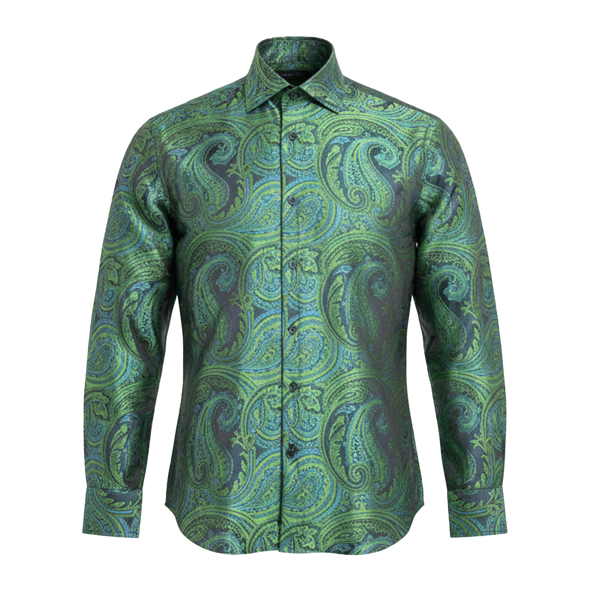 Leoni Green Paisley Button Up Shirt