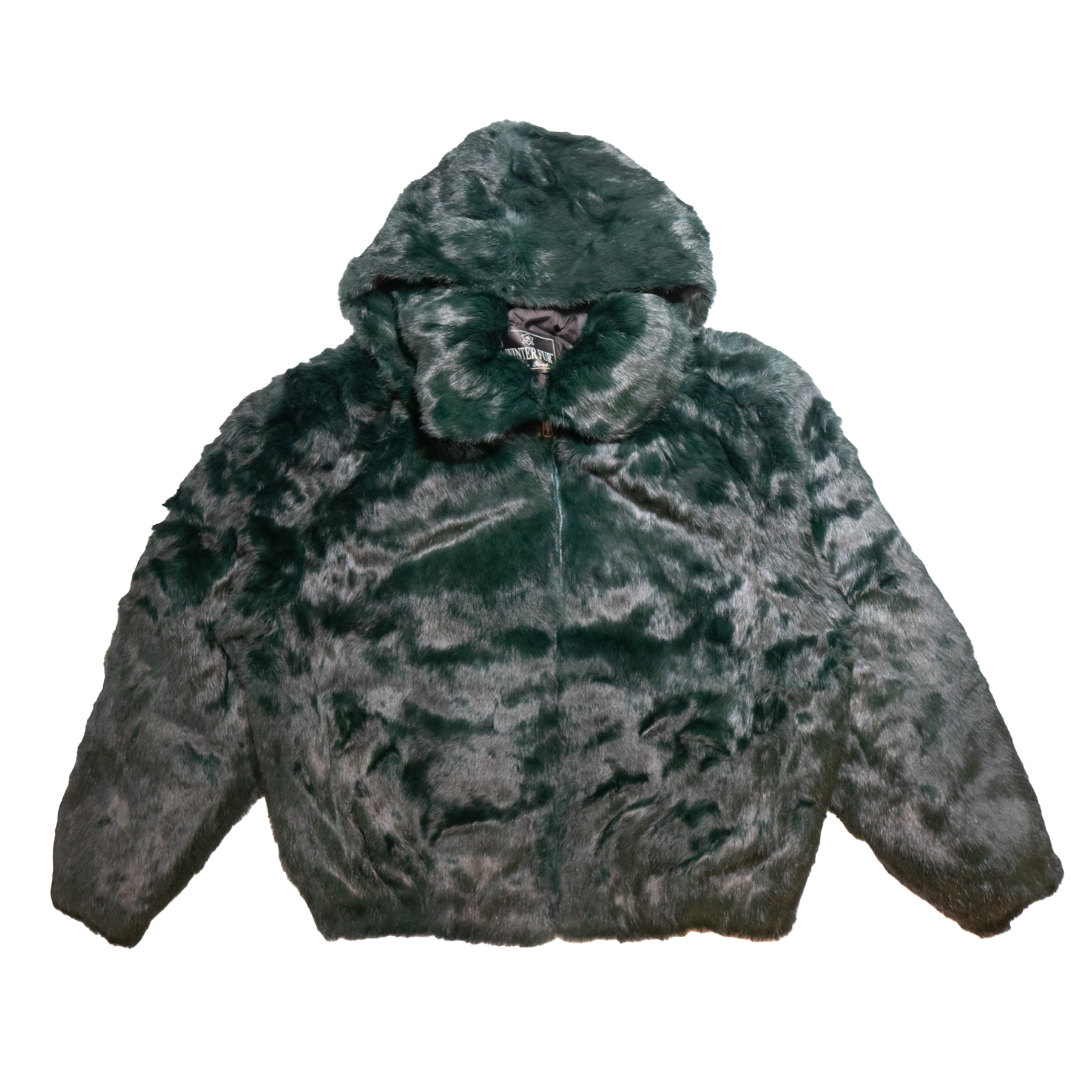 Kashani Men's Olive Green Rabbit Fur Hooded Bomber Jacket - Dudes Boutique