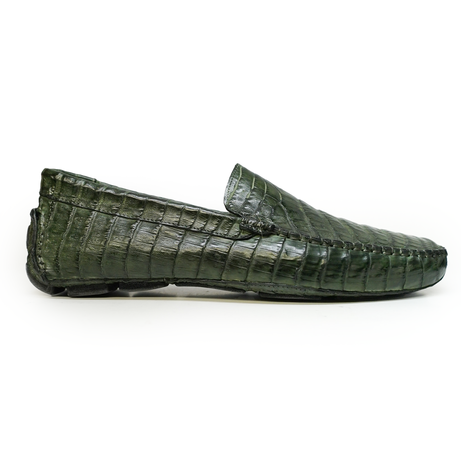 Calzoleria Toscana All-Over Green Crocodile Belly Loafers - Dudes Boutique