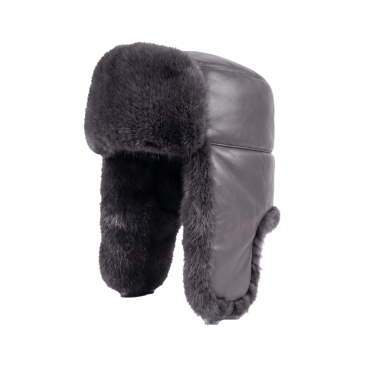 Kashani Grey Mink Ushanka Trapper Hat