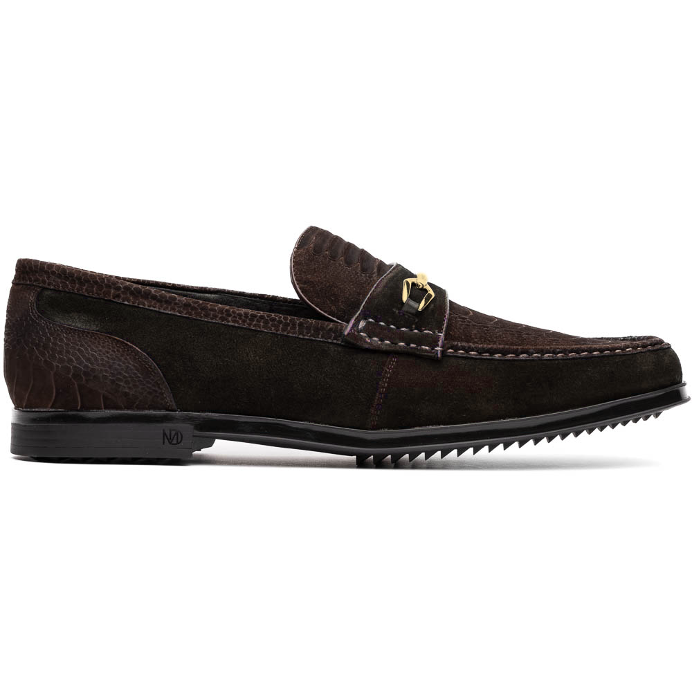 Marco Di Milano Hugo Brown Sueded Ostrich Leg Bit Loafers - Dudes Boutique
