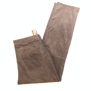 Kashani Men's Chocolate Brown Suede Straight Cut Pants - Dudes Boutique