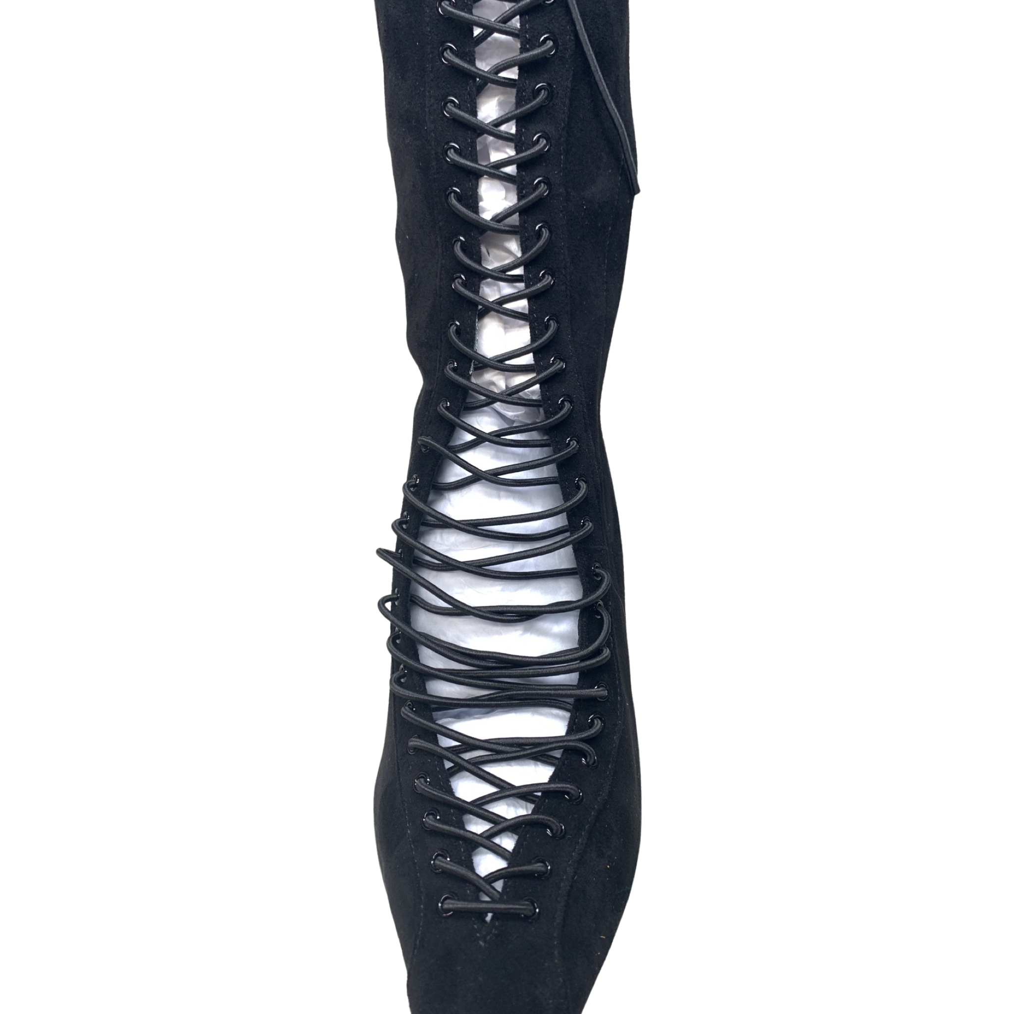 Jeffrey Campbell Disclose Black Suede Lace Up Knee Boots - Dudes Boutique